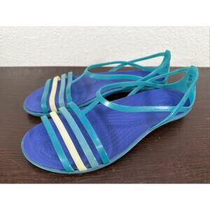 Crocs Isabella Sandals Shoes Women's 9 Jelly Strappy Slip On Comfort Flat